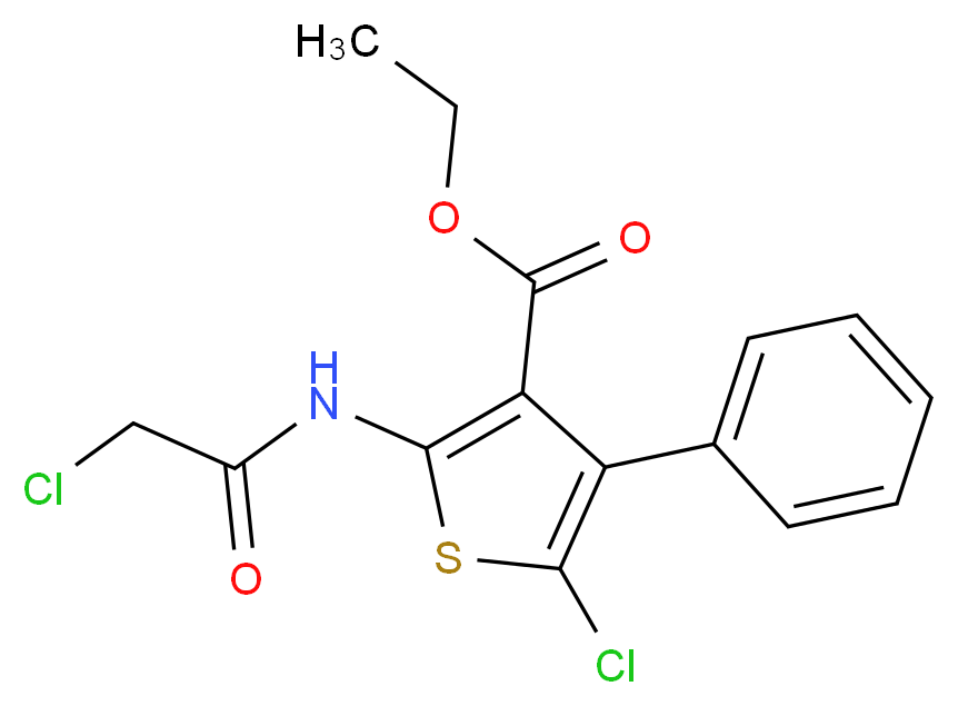 5-Chloro-2-(2-chloro-acetylamino)-4-phenyl-thiophene-3-carboxylic acid ethyl ester_Molecular_structure_CAS_)