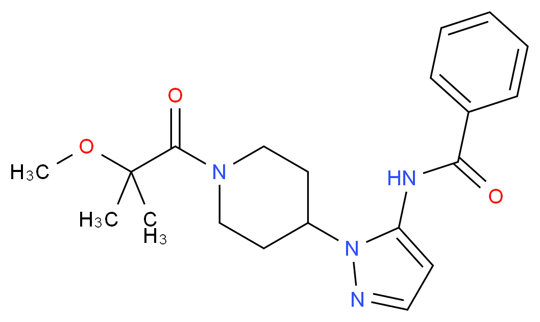 N-{1-[1-(2-methoxy-2-methylpropanoyl)piperidin-4-yl]-1H-pyrazol-5-yl}benzamide_Molecular_structure_CAS_)