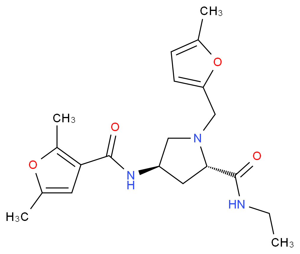 (4R)-4-[(2,5-dimethyl-3-furoyl)amino]-N-ethyl-1-[(5-methyl-2-furyl)methyl]-L-prolinamide_Molecular_structure_CAS_)