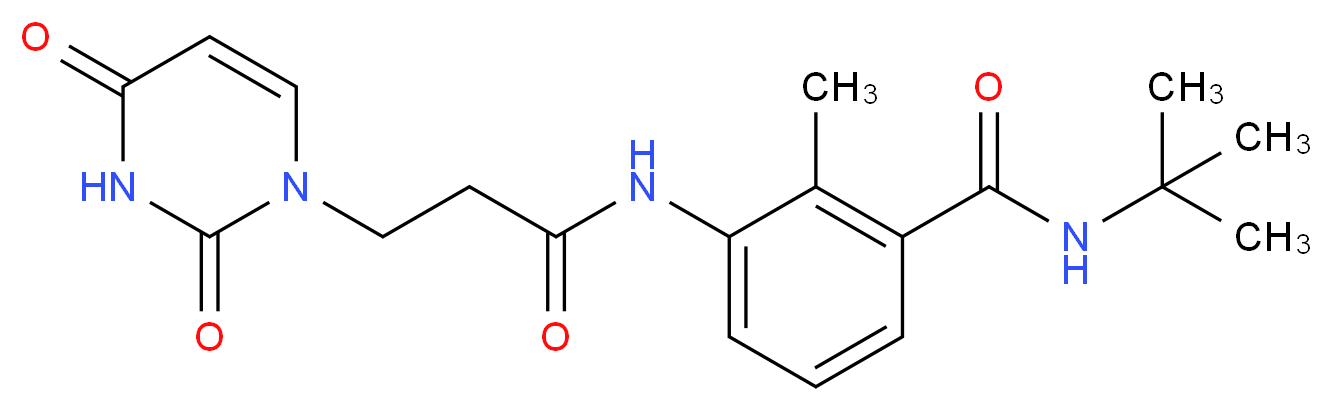 N-(tert-butyl)-3-{[3-(2,4-dioxo-3,4-dihydropyrimidin-1(2H)-yl)propanoyl]amino}-2-methylbenzamide_Molecular_structure_CAS_)
