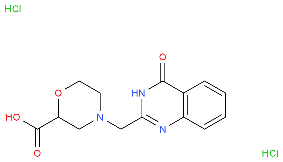 4-[(4-oxo-3,4-dihydroquinazolin-2-yl)methyl]morpholine-2-carboxylic acid dihydrochloride_Molecular_structure_CAS_)