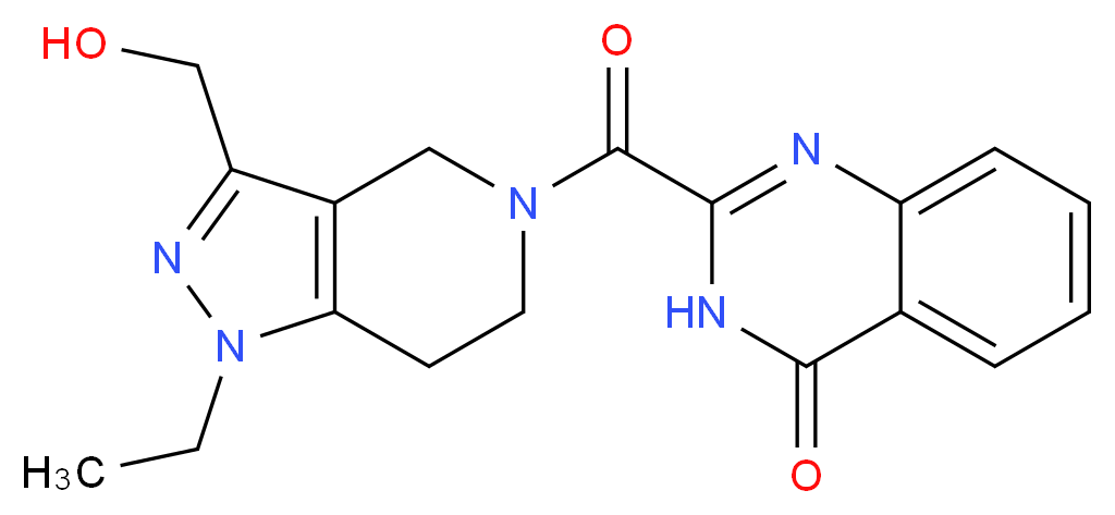2-{[1-ethyl-3-(hydroxymethyl)-1,4,6,7-tetrahydro-5H-pyrazolo[4,3-c]pyridin-5-yl]carbonyl}quinazolin-4(3H)-one_Molecular_structure_CAS_)