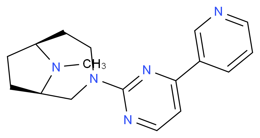 (1R*,6S*)-9-methyl-3-[4-(3-pyridinyl)-2-pyrimidinyl]-3,9-diazabicyclo[4.2.1]nonane_Molecular_structure_CAS_)