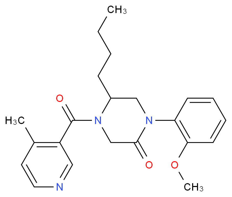 5-butyl-1-(2-methoxyphenyl)-4-[(4-methyl-3-pyridinyl)carbonyl]-2-piperazinone_Molecular_structure_CAS_)