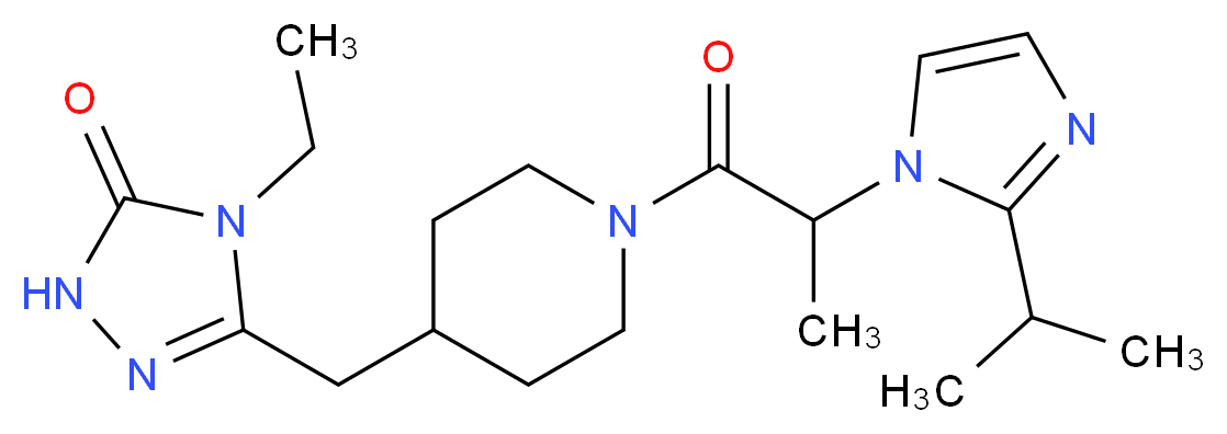 4-ethyl-5-({1-[2-(2-isopropyl-1H-imidazol-1-yl)propanoyl]piperidin-4-yl}methyl)-2,4-dihydro-3H-1,2,4-triazol-3-one_Molecular_structure_CAS_)