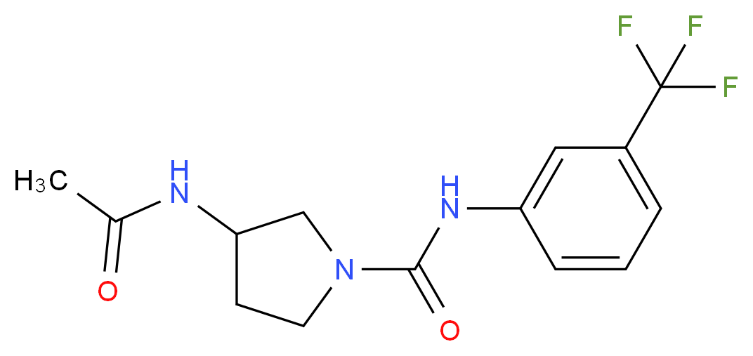 3-(acetylamino)-N-[3-(trifluoromethyl)phenyl]pyrrolidine-1-carboxamide_Molecular_structure_CAS_)