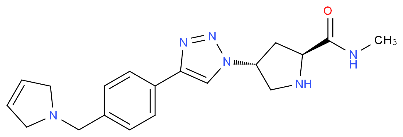 (4R)-4-{4-[4-(2,5-dihydro-1H-pyrrol-1-ylmethyl)phenyl]-1H-1,2,3-triazol-1-yl}-N-methyl-L-prolinamide_Molecular_structure_CAS_)