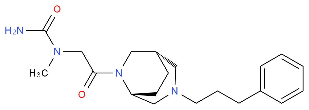 N-methyl-N-{2-oxo-2-[(1S*,5R*)-3-(3-phenylpropyl)-3,6-diazabicyclo[3.2.2]non-6-yl]ethyl}urea (non-preferred name)_Molecular_structure_CAS_)