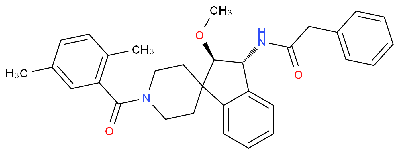 N-[(2R*,3R*)-1'-(2,5-dimethylbenzoyl)-2-methoxy-2,3-dihydrospiro[indene-1,4'-piperidin]-3-yl]-2-phenylacetamide_Molecular_structure_CAS_)