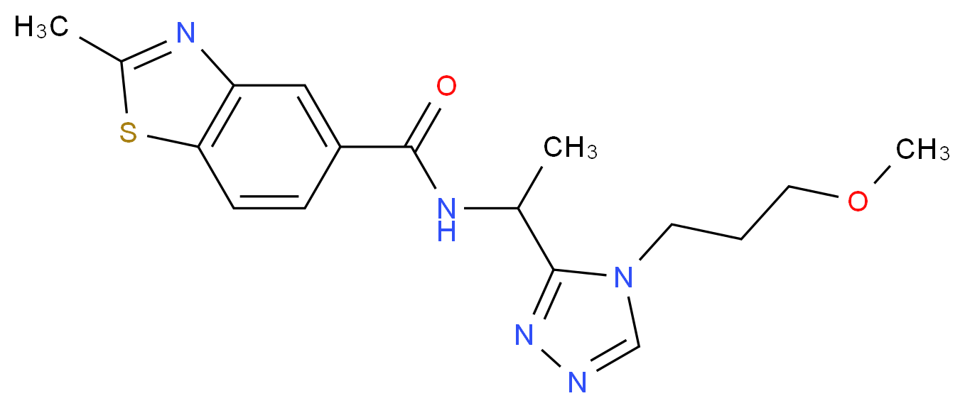 N-{1-[4-(3-methoxypropyl)-4H-1,2,4-triazol-3-yl]ethyl}-2-methyl-1,3-benzothiazole-5-carboxamide_Molecular_structure_CAS_)