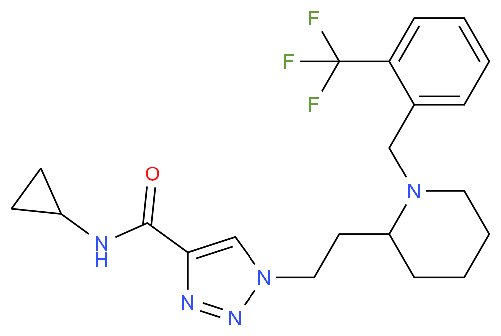 N-cyclopropyl-1-(2-{1-[2-(trifluoromethyl)benzyl]-2-piperidinyl}ethyl)-1H-1,2,3-triazole-4-carboxamide_Molecular_structure_CAS_)