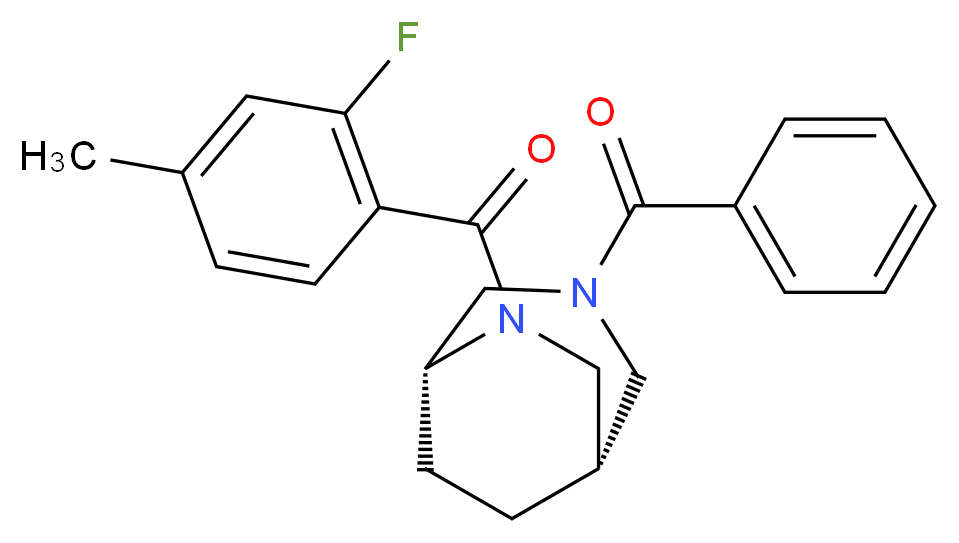 (1S*,5R*)-3-benzoyl-6-(2-fluoro-4-methylbenzoyl)-3,6-diazabicyclo[3.2.2]nonane_Molecular_structure_CAS_)