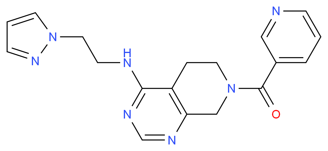 N-[2-(1H-pyrazol-1-yl)ethyl]-7-(pyridin-3-ylcarbonyl)-5,6,7,8-tetrahydropyrido[3,4-d]pyrimidin-4-amine_Molecular_structure_CAS_)