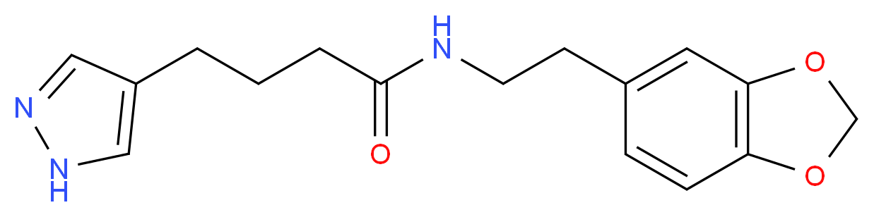 N-[2-(1,3-benzodioxol-5-yl)ethyl]-4-(1H-pyrazol-4-yl)butanamide_Molecular_structure_CAS_)