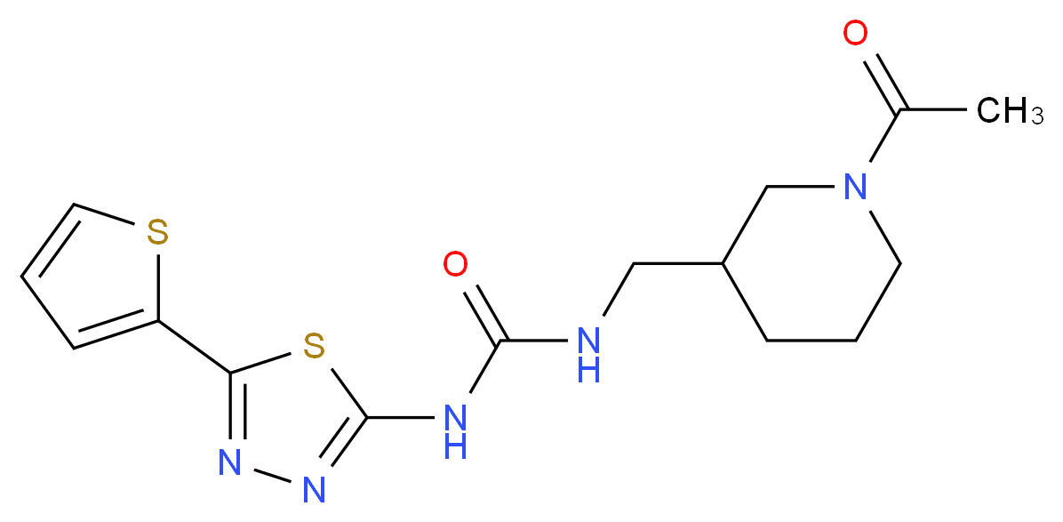 N-[(1-acetylpiperidin-3-yl)methyl]-N'-[5-(2-thienyl)-1,3,4-thiadiazol-2-yl]urea_Molecular_structure_CAS_)