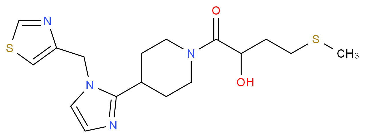 4-(methylthio)-1-oxo-1-{4-[1-(1,3-thiazol-4-ylmethyl)-1H-imidazol-2-yl]piperidin-1-yl}butan-2-ol_Molecular_structure_CAS_)