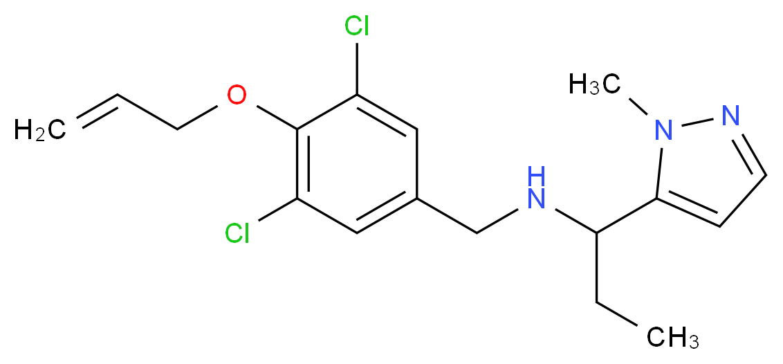 N-[4-(allyloxy)-3,5-dichlorobenzyl]-1-(1-methyl-1H-pyrazol-5-yl)propan-1-amine_Molecular_structure_CAS_)