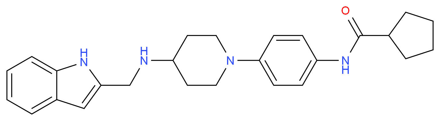 N-(4-{4-[(1H-indol-2-ylmethyl)amino]-1-piperidinyl}phenyl)cyclopentanecarboxamide_Molecular_structure_CAS_)