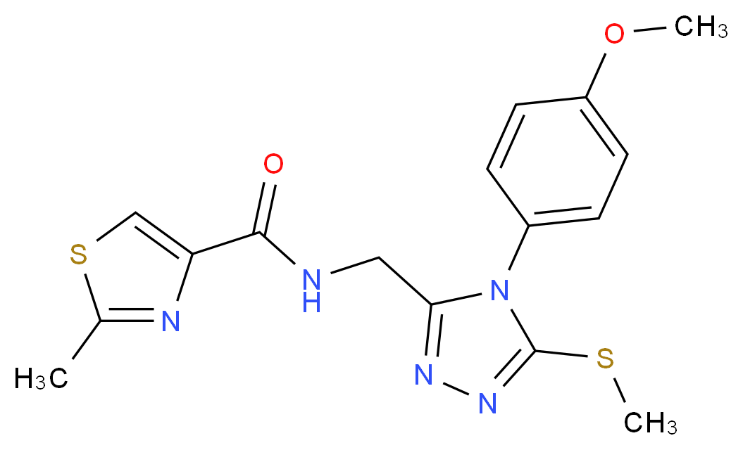 N-{[4-(4-methoxyphenyl)-5-(methylthio)-4H-1,2,4-triazol-3-yl]methyl}-2-methyl-1,3-thiazole-4-carboxamide_Molecular_structure_CAS_)
