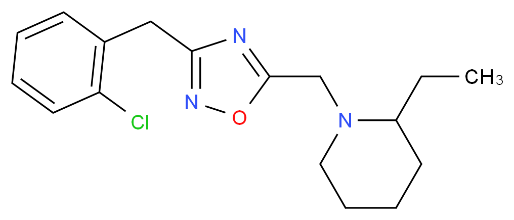 1-{[3-(2-chlorobenzyl)-1,2,4-oxadiazol-5-yl]methyl}-2-ethylpiperidine_Molecular_structure_CAS_)