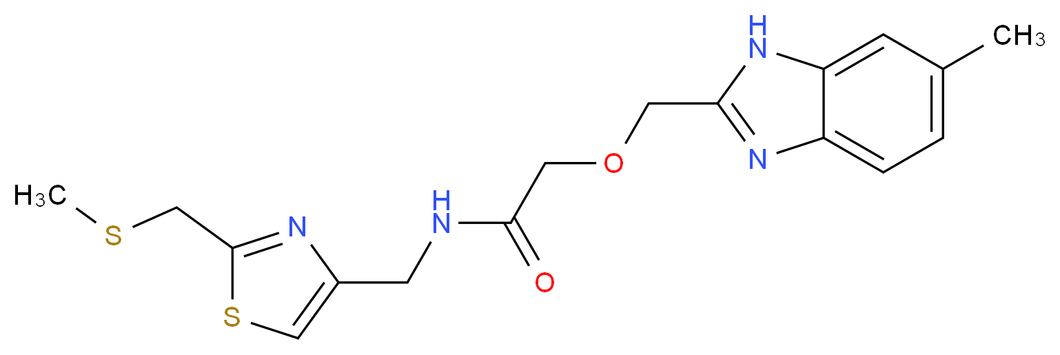 2-[(6-methyl-1H-benzimidazol-2-yl)methoxy]-N-({2-[(methylthio)methyl]-1,3-thiazol-4-yl}methyl)acetamide_Molecular_structure_CAS_)