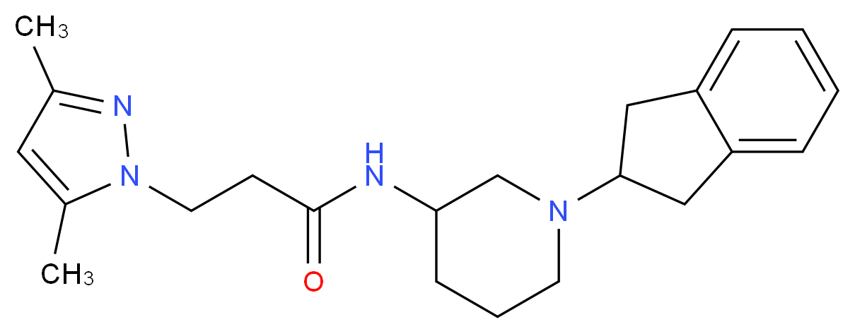 N-[1-(2,3-dihydro-1H-inden-2-yl)-3-piperidinyl]-3-(3,5-dimethyl-1H-pyrazol-1-yl)propanamide_Molecular_structure_CAS_)