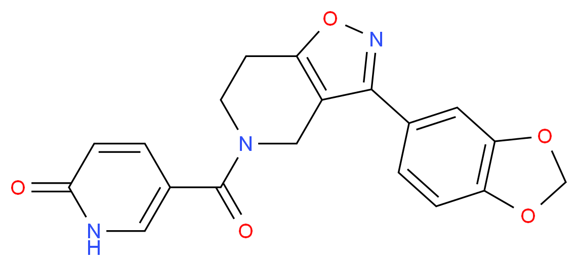 5-{[3-(1,3-benzodioxol-5-yl)-6,7-dihydroisoxazolo[4,5-c]pyridin-5(4H)-yl]carbonyl}pyridin-2(1H)-one_Molecular_structure_CAS_)