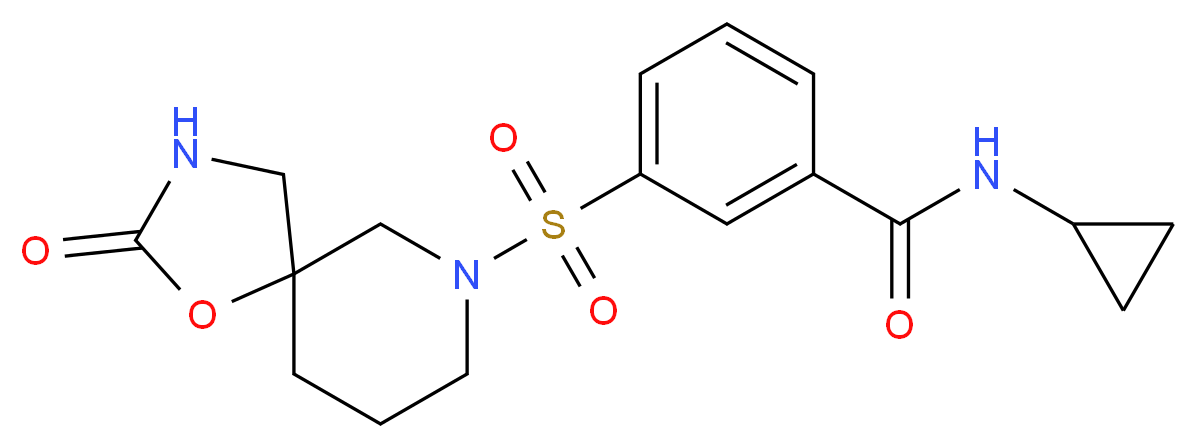 N-cyclopropyl-3-[(2-oxo-1-oxa-3,7-diazaspiro[4.5]dec-7-yl)sulfonyl]benzamide_Molecular_structure_CAS_)