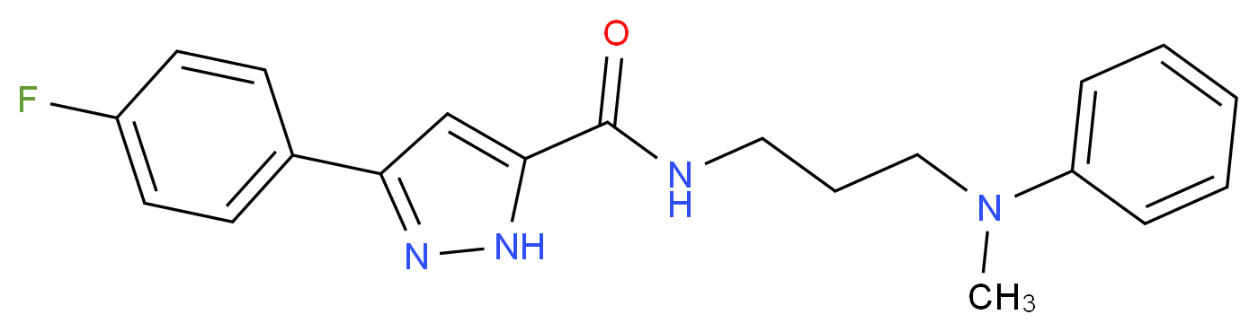 3-(4-fluorophenyl)-N-{3-[methyl(phenyl)amino]propyl}-1H-pyrazole-5-carboxamide_Molecular_structure_CAS_)