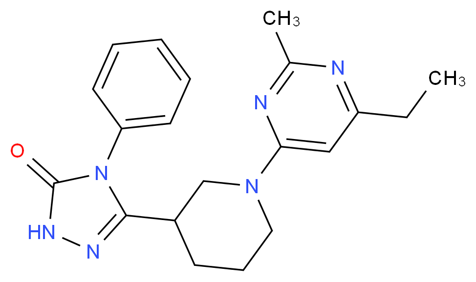5-[1-(6-ethyl-2-methyl-4-pyrimidinyl)-3-piperidinyl]-4-phenyl-2,4-dihydro-3H-1,2,4-triazol-3-one_Molecular_structure_CAS_)