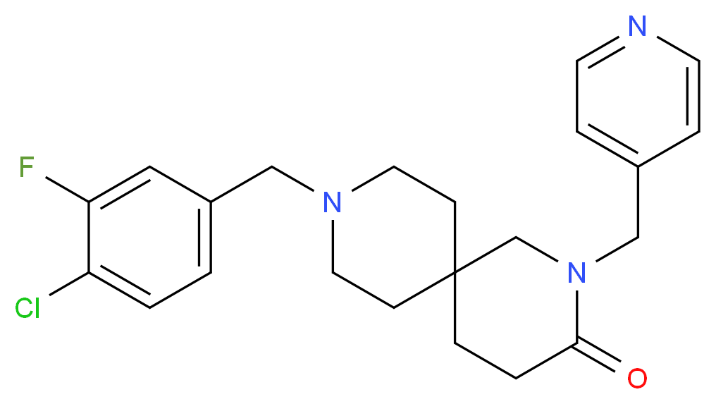 9-(4-chloro-3-fluorobenzyl)-2-(pyridin-4-ylmethyl)-2,9-diazaspiro[5.5]undecan-3-one_Molecular_structure_CAS_)
