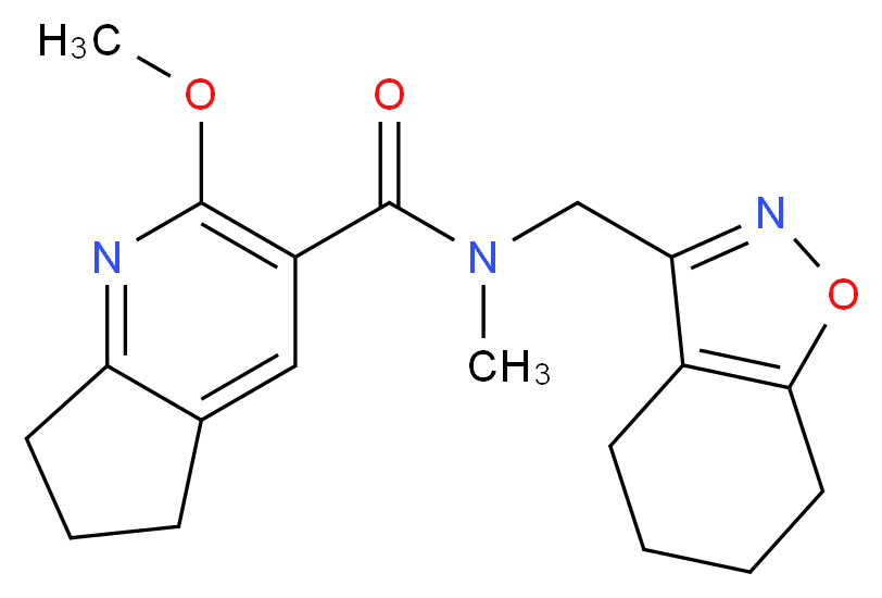 2-methoxy-N-methyl-N-(4,5,6,7-tetrahydro-1,2-benzisoxazol-3-ylmethyl)-6,7-dihydro-5H-cyclopenta[b]pyridine-3-carboxamide_Molecular_structure_CAS_)
