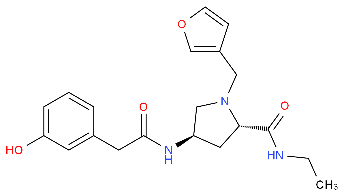 (4R)-N-ethyl-1-(3-furylmethyl)-4-{[(3-hydroxyphenyl)acetyl]amino}-L-prolinamide_Molecular_structure_CAS_)