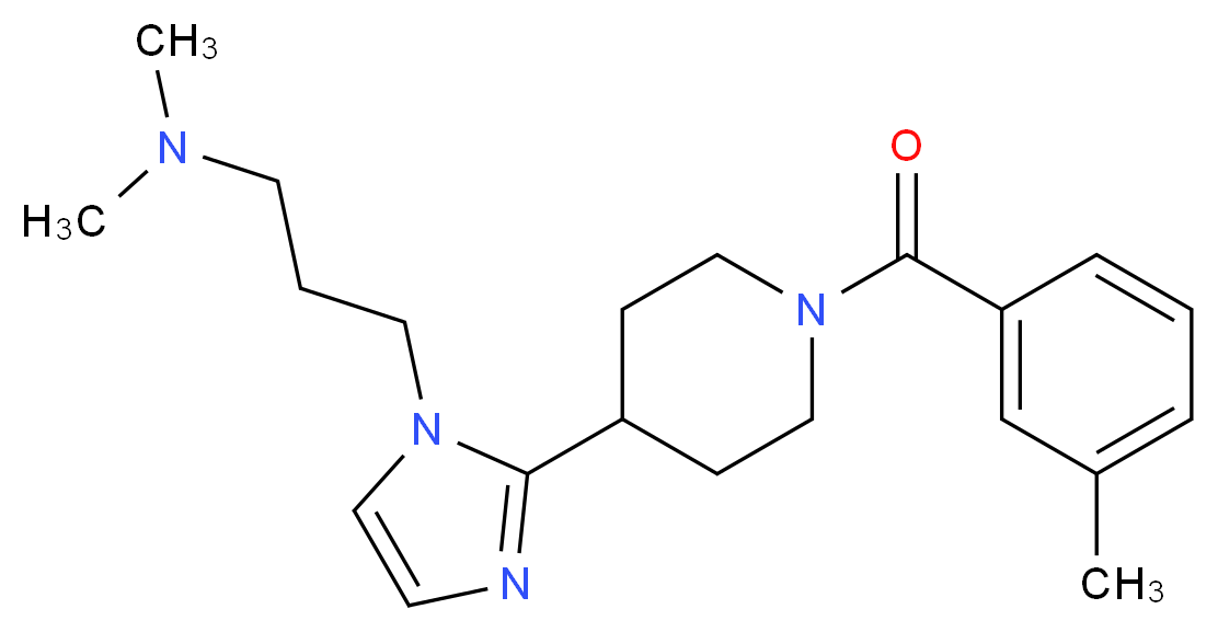 N,N-dimethyl-3-{2-[1-(3-methylbenzoyl)-4-piperidinyl]-1H-imidazol-1-yl}-1-propanamine_Molecular_structure_CAS_)