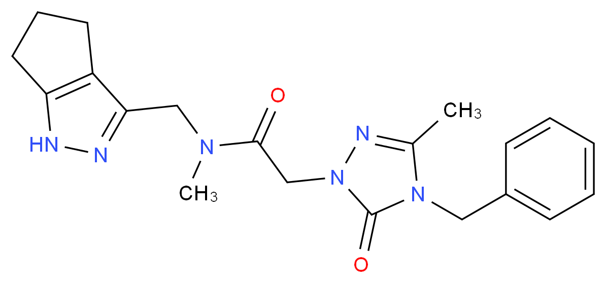 2-(4-benzyl-3-methyl-5-oxo-4,5-dihydro-1H-1,2,4-triazol-1-yl)-N-methyl-N-(1,4,5,6-tetrahydrocyclopenta[c]pyrazol-3-ylmethyl)acetamide_Molecular_structure_CAS_)