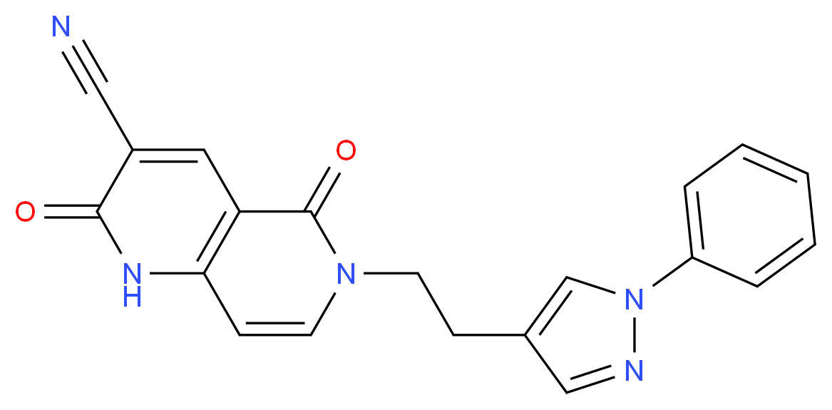 2,5-dioxo-6-[2-(1-phenyl-1H-pyrazol-4-yl)ethyl]-1,2,5,6-tetrahydro-1,6-naphthyridine-3-carbonitrile_Molecular_structure_CAS_)