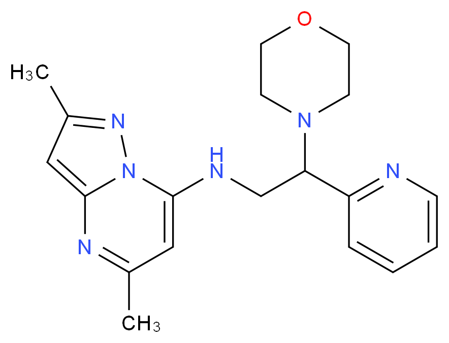 2,5-dimethyl-N-[2-(4-morpholinyl)-2-(2-pyridinyl)ethyl]pyrazolo[1,5-a]pyrimidin-7-amine_Molecular_structure_CAS_)