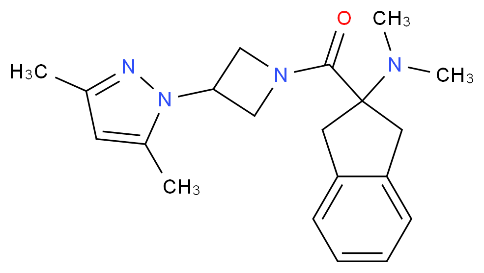 (2-{[3-(3,5-dimethyl-1H-pyrazol-1-yl)-1-azetidinyl]carbonyl}-2,3-dihydro-1H-inden-2-yl)dimethylamine_Molecular_structure_CAS_)
