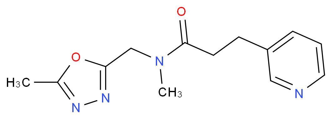 N-methyl-N-[(5-methyl-1,3,4-oxadiazol-2-yl)methyl]-3-pyridin-3-ylpropanamide_Molecular_structure_CAS_)