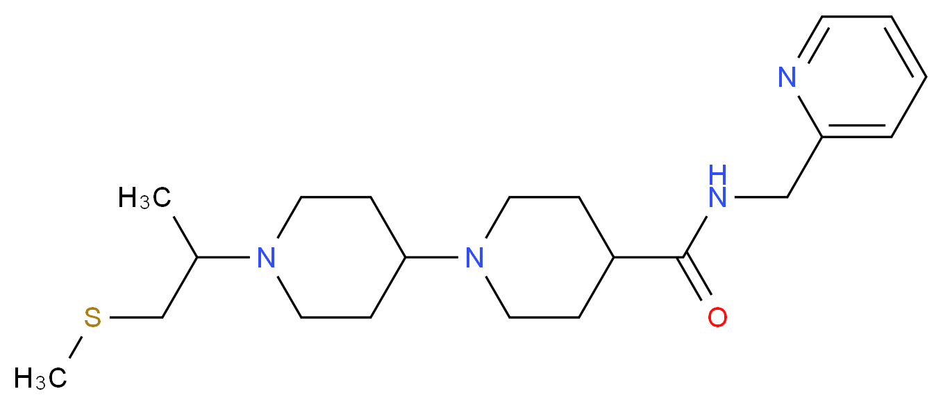 1'-[1-methyl-2-(methylthio)ethyl]-N-(2-pyridinylmethyl)-1,4'-bipiperidine-4-carboxamide_Molecular_structure_CAS_)