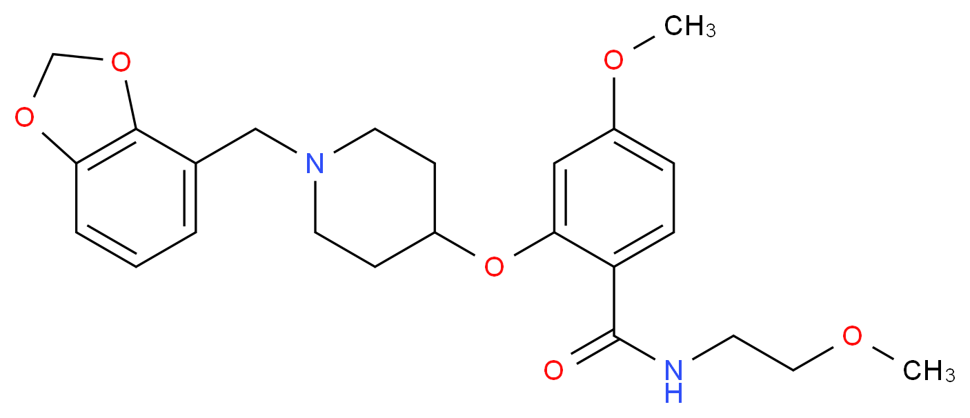 2-{[1-(1,3-benzodioxol-4-ylmethyl)-4-piperidinyl]oxy}-4-methoxy-N-(2-methoxyethyl)benzamide_Molecular_structure_CAS_)