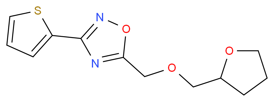 5-[(tetrahydro-2-furanylmethoxy)methyl]-3-(2-thienyl)-1,2,4-oxadiazole_Molecular_structure_CAS_)