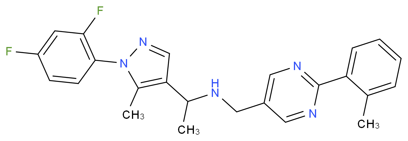 1-[1-(2,4-difluorophenyl)-5-methyl-1H-pyrazol-4-yl]-N-{[2-(2-methylphenyl)-5-pyrimidinyl]methyl}ethanamine_Molecular_structure_CAS_)