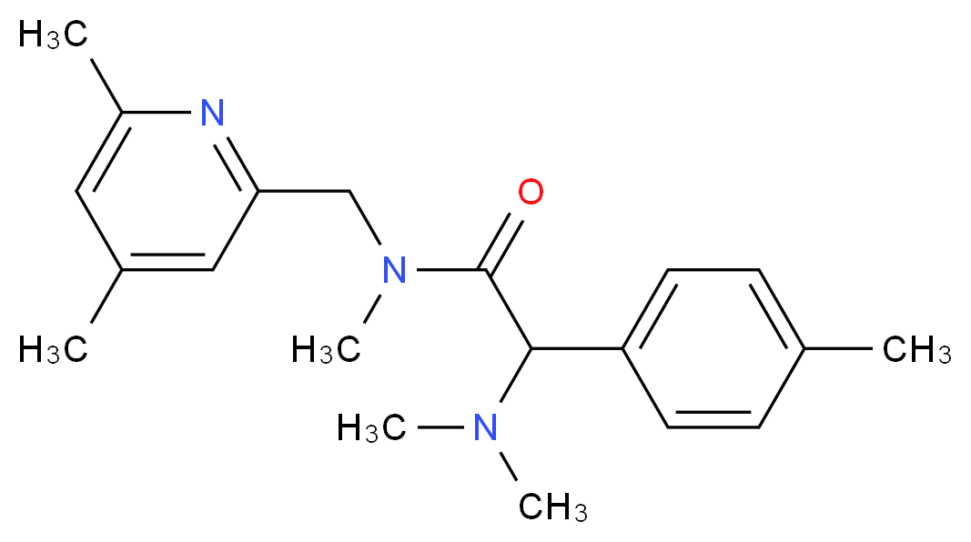 2-(dimethylamino)-N-[(4,6-dimethyl-2-pyridinyl)methyl]-N-methyl-2-(4-methylphenyl)acetamide_Molecular_structure_CAS_)