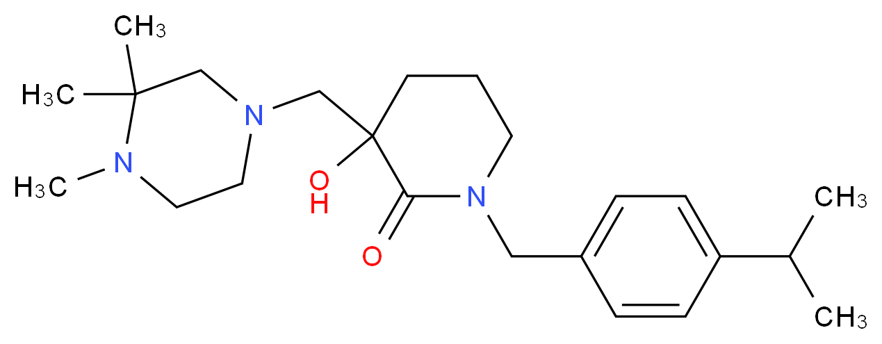 3-hydroxy-1-(4-isopropylbenzyl)-3-[(3,3,4-trimethylpiperazin-1-yl)methyl]piperidin-2-one_Molecular_structure_CAS_)