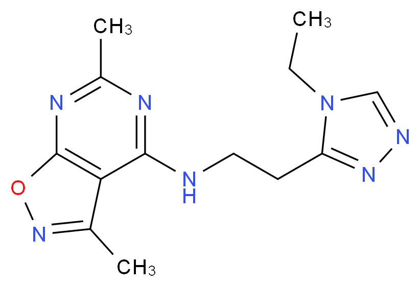 N-[2-(4-ethyl-4H-1,2,4-triazol-3-yl)ethyl]-3,6-dimethylisoxazolo[5,4-d]pyrimidin-4-amine_Molecular_structure_CAS_)