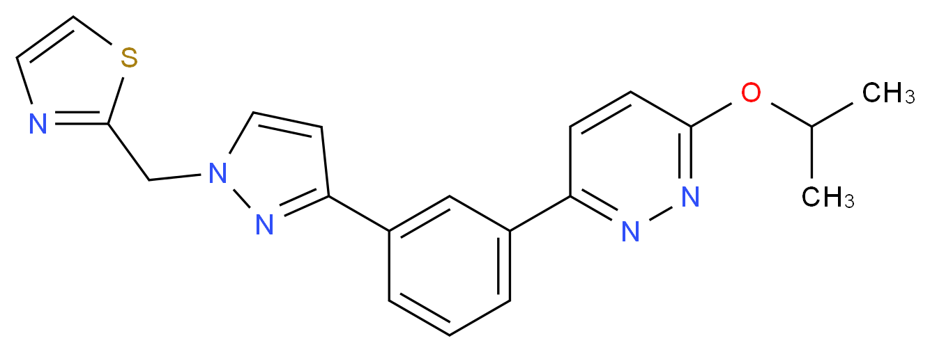 3-isopropoxy-6-{3-[1-(1,3-thiazol-2-ylmethyl)-1H-pyrazol-3-yl]phenyl}pyridazine_Molecular_structure_CAS_)