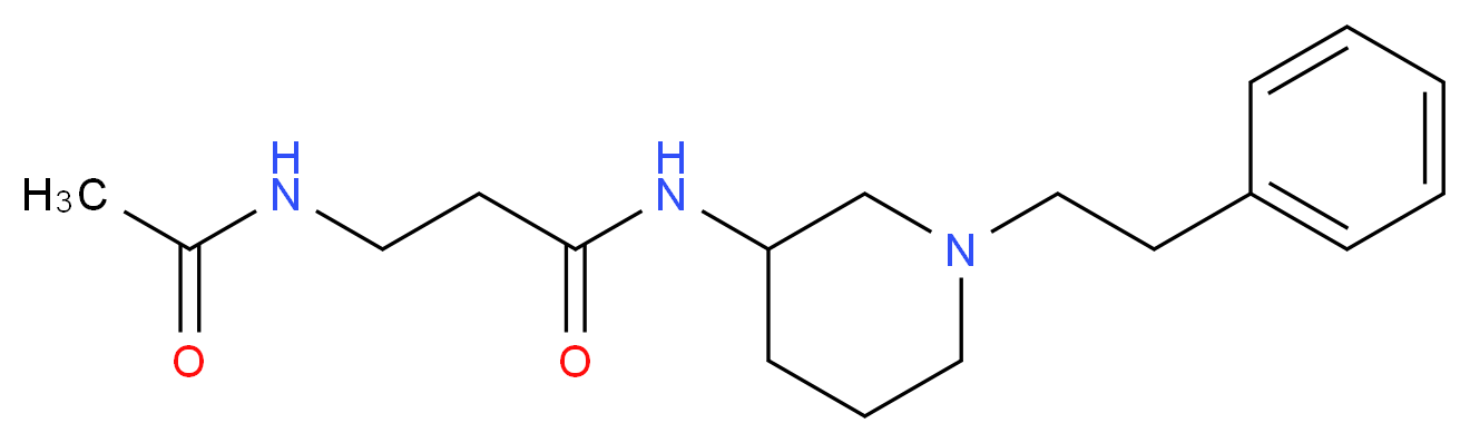 N~3~-acetyl-N~1~-[1-(2-phenylethyl)-3-piperidinyl]-beta-alaninamide_Molecular_structure_CAS_)