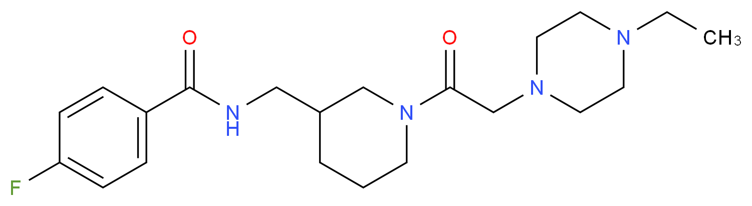 N-({1-[(4-ethyl-1-piperazinyl)acetyl]-3-piperidinyl}methyl)-4-fluorobenzamide_Molecular_structure_CAS_)