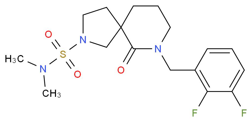 7-(2,3-difluorobenzyl)-N,N-dimethyl-6-oxo-2,7-diazaspiro[4.5]decane-2-sulfonamide_Molecular_structure_CAS_)